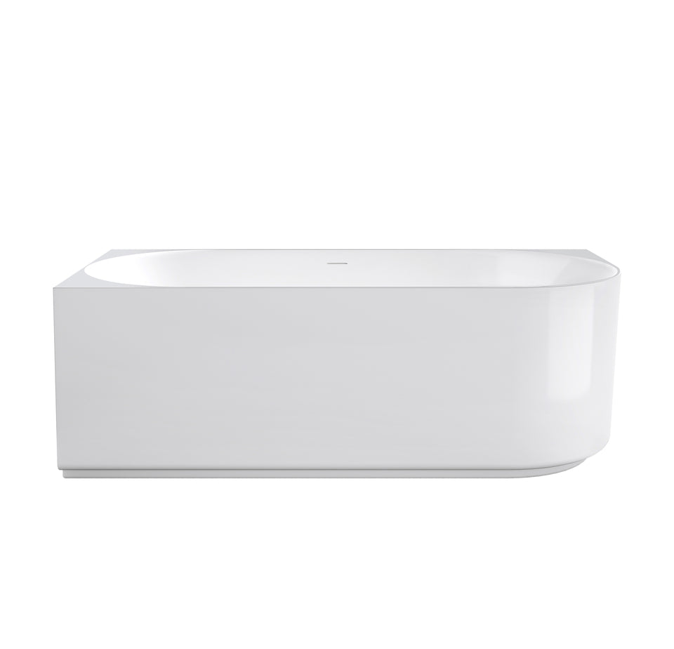 Otti Attica Celine Left Corner 1500 Matte White Bath with Overflow