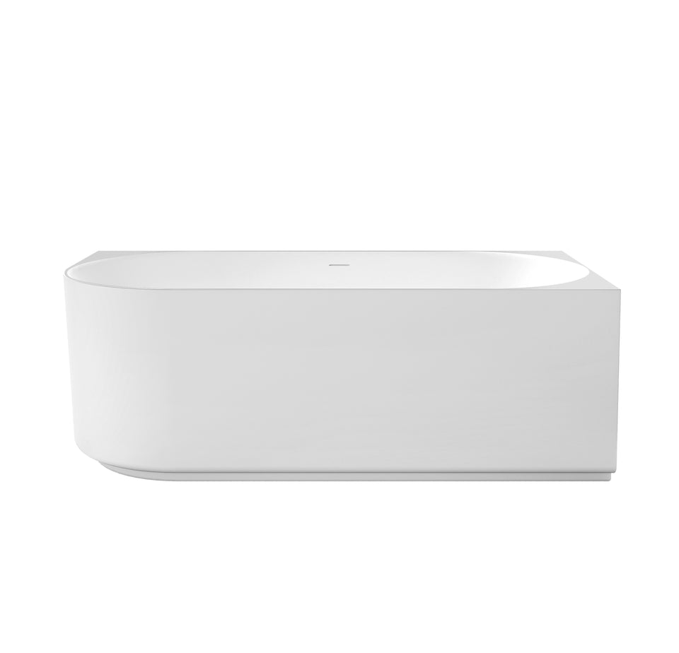Otti Attica Celine Right Corner 1500 Matte White Bath with Overflow