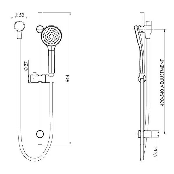 Phoenix Tapware Pina Rail Shower Phoenix Builders Range