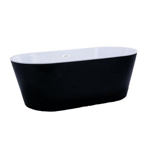 Inspire - Voghera Black 1700 Free Standing Bath BLACK &amp; WHITE