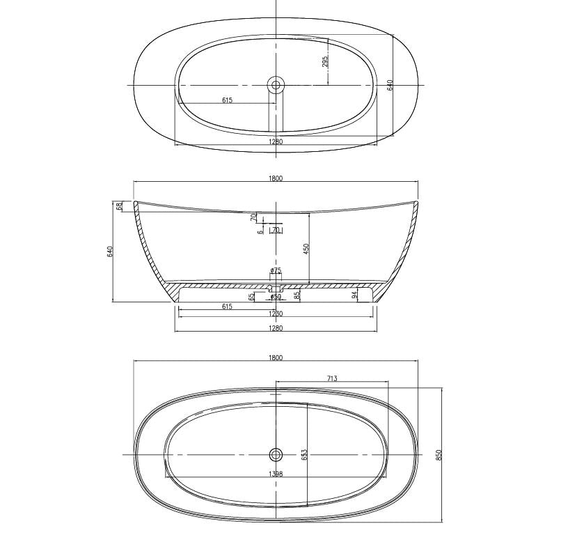 Pietra Bianca Maria Freestanding Bath