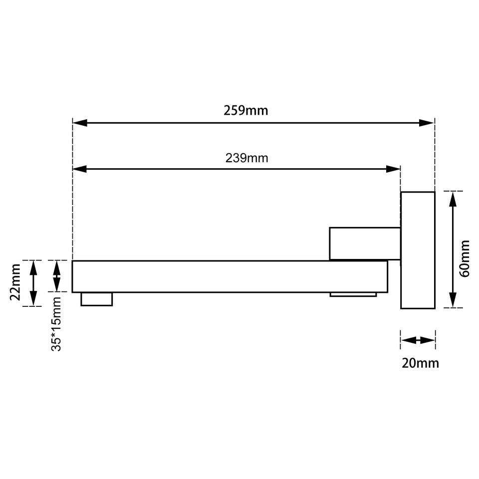 Ottimo Chrome Bathtub/Basin Wall Spout (CH0003.BS)