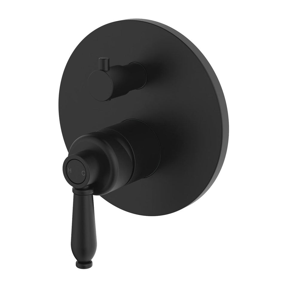 Fienza Eleanor Wall Diverter Mixer Matte Black