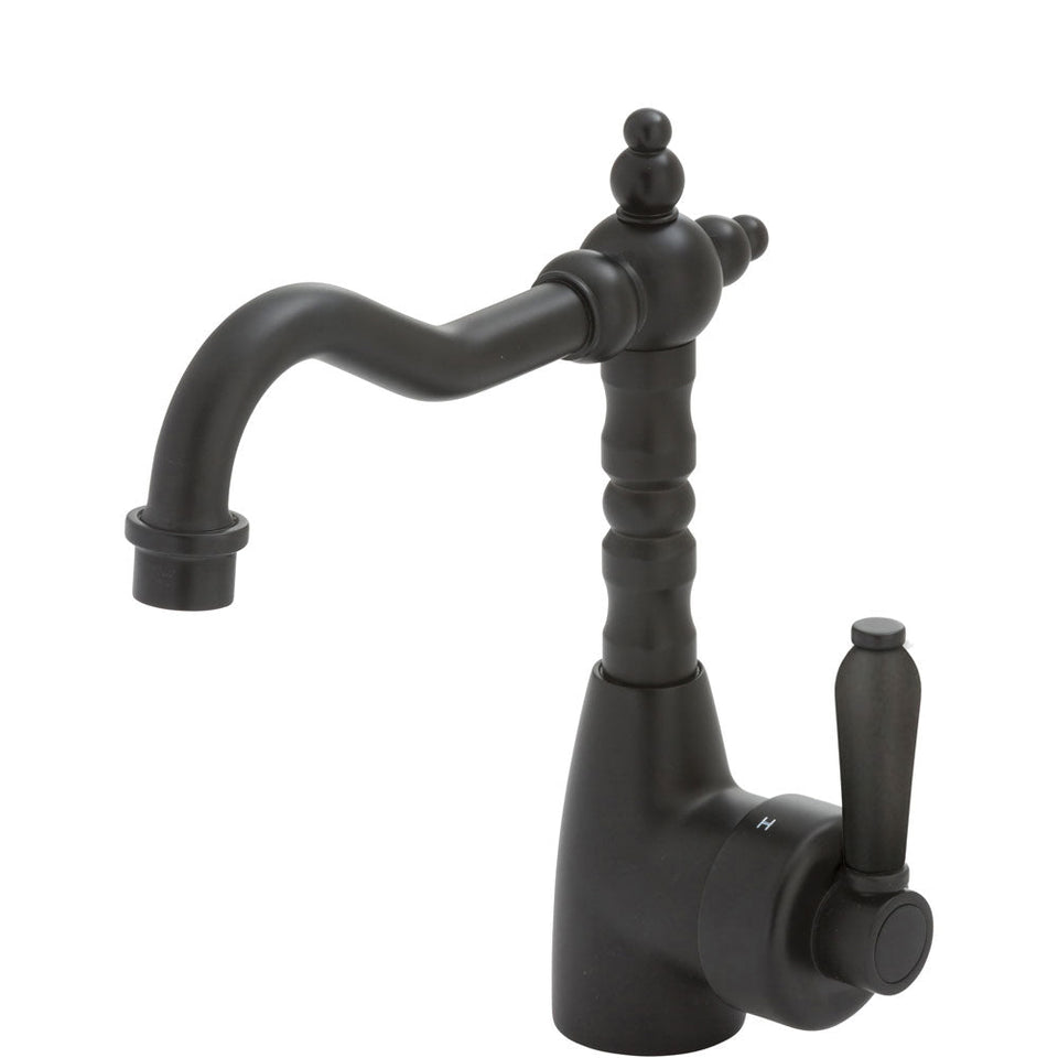 Fienza Eleanor Shepherds Crook Basin Mixer Matte Black