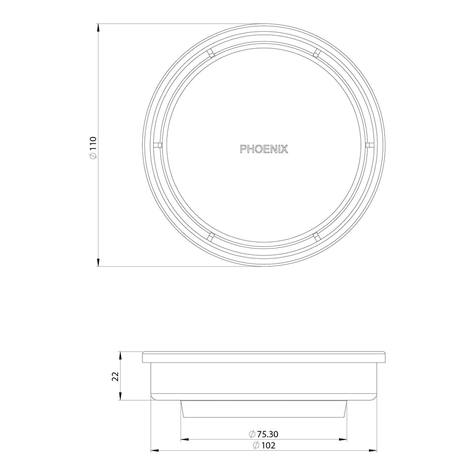 Phoenix Tapware Phoenix Point Drain Round Outlet 76mm