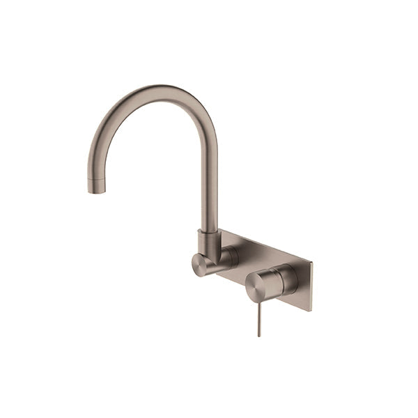 Nero Mecca Wall Basin Mixer Swivel Spout - Brushed Bronze (NR221909qBZ)
