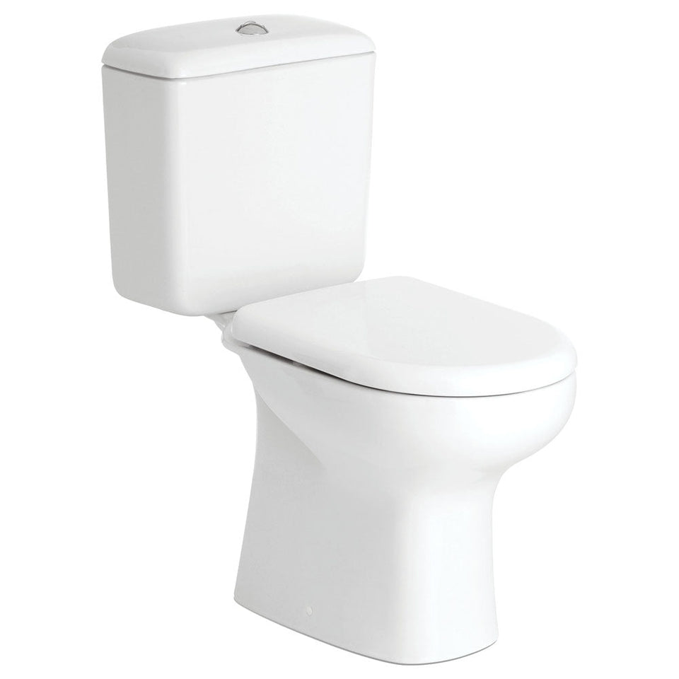 Fienza RAK Liwa White Close-Coupled Toilet Suite Alpine White with P-Trap