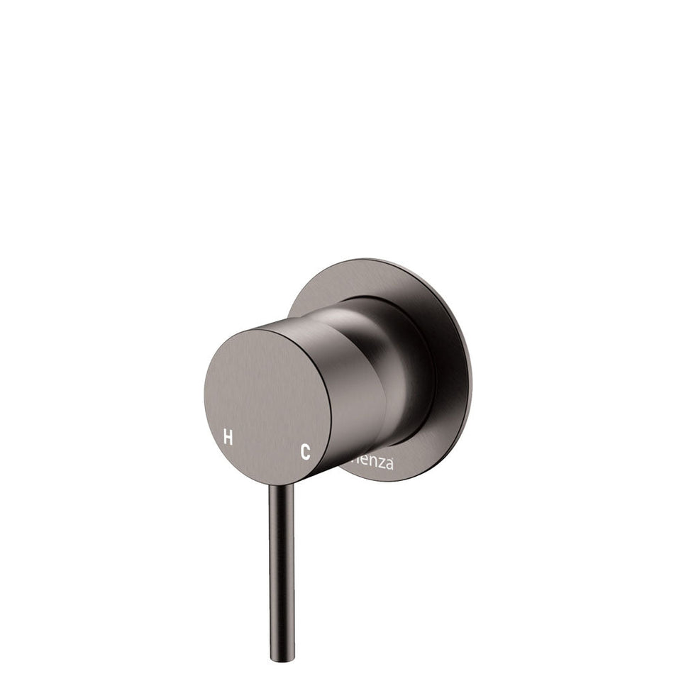 Fienza Kaya Wall Mixer Small Round Plate Gun Metal