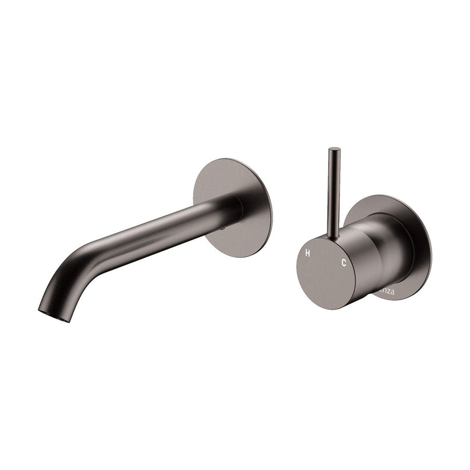 Kaya Up Wall Basin/Bath Mixer Set,, Round Plates, Outlet