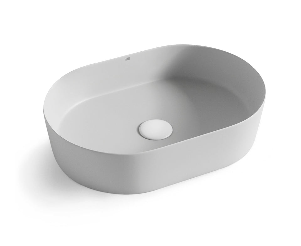 Otti Quay 500mm Oval Above Counter Basin - Matte Grey