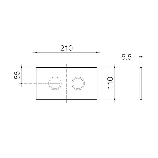 Caroma Invisi Series II® Round Dual Flush Plate & Buttons (237088BB, 237088BN, 237088GM)