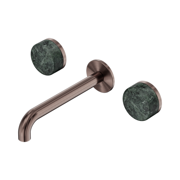 Nero Serenity Wall Basin Set Spout With Verde Alpi Handles