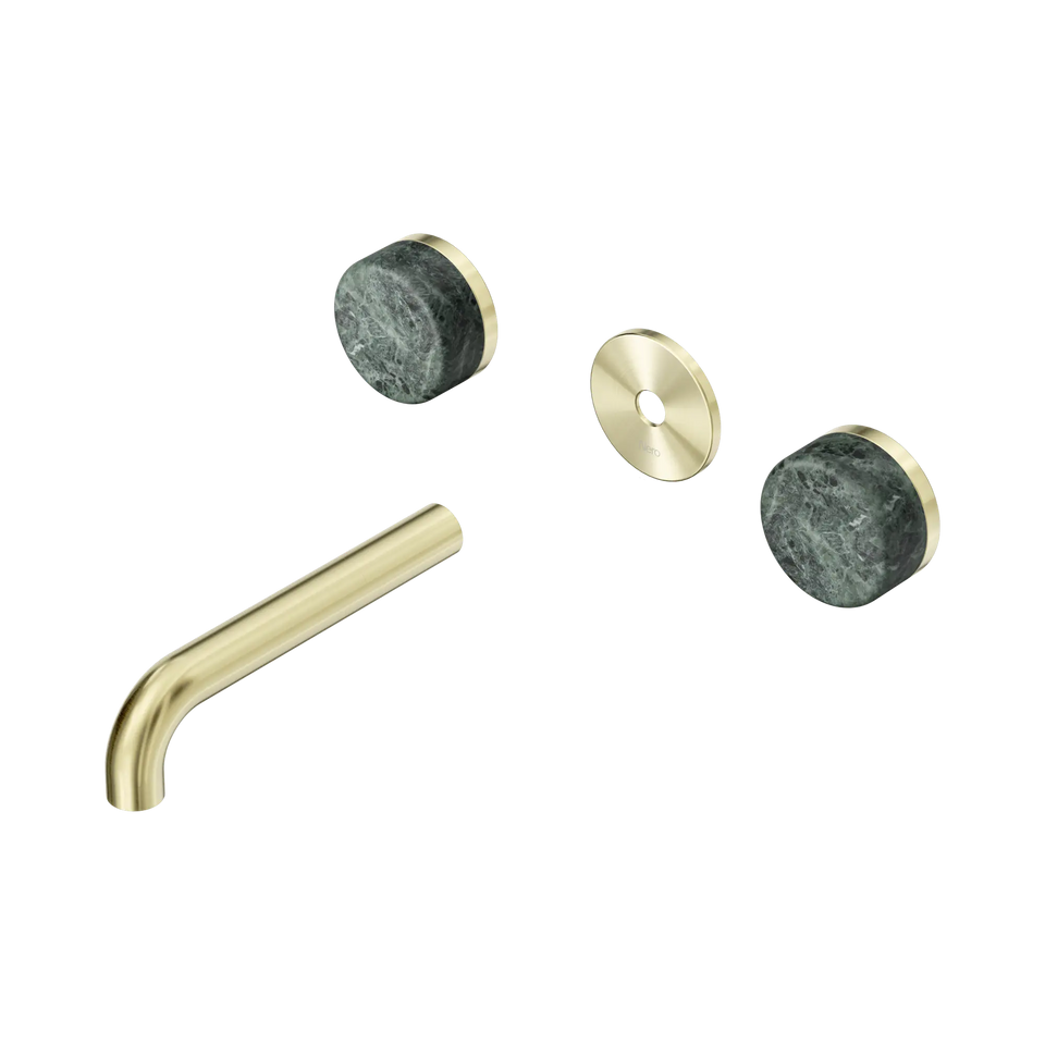 Nero Serenity Wall Basin Set 160/185/220mm Spout With Verde Alpi Handle Trim Kit Only