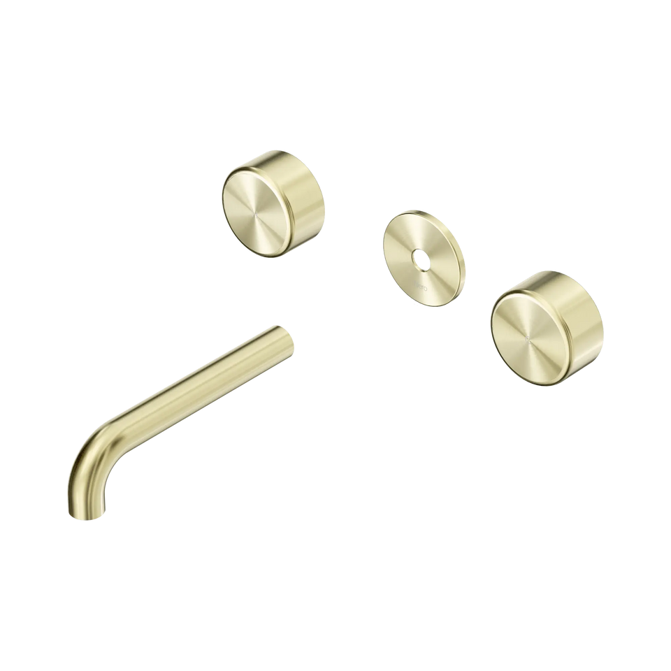 Nero Serenity Wall Basin Set Spout With Metal Handle Trim Kit Only - Brushed Gold / 160MM (24D079BG)