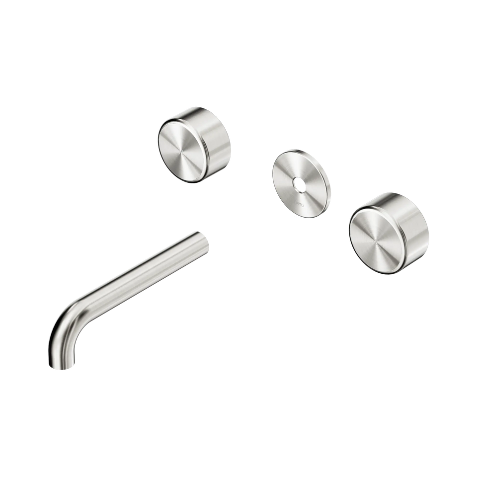 Nero Serenity Wall Basin Set 160/185/220mm Spout With Metal Handle Trim Kit Only Brushed Nickel