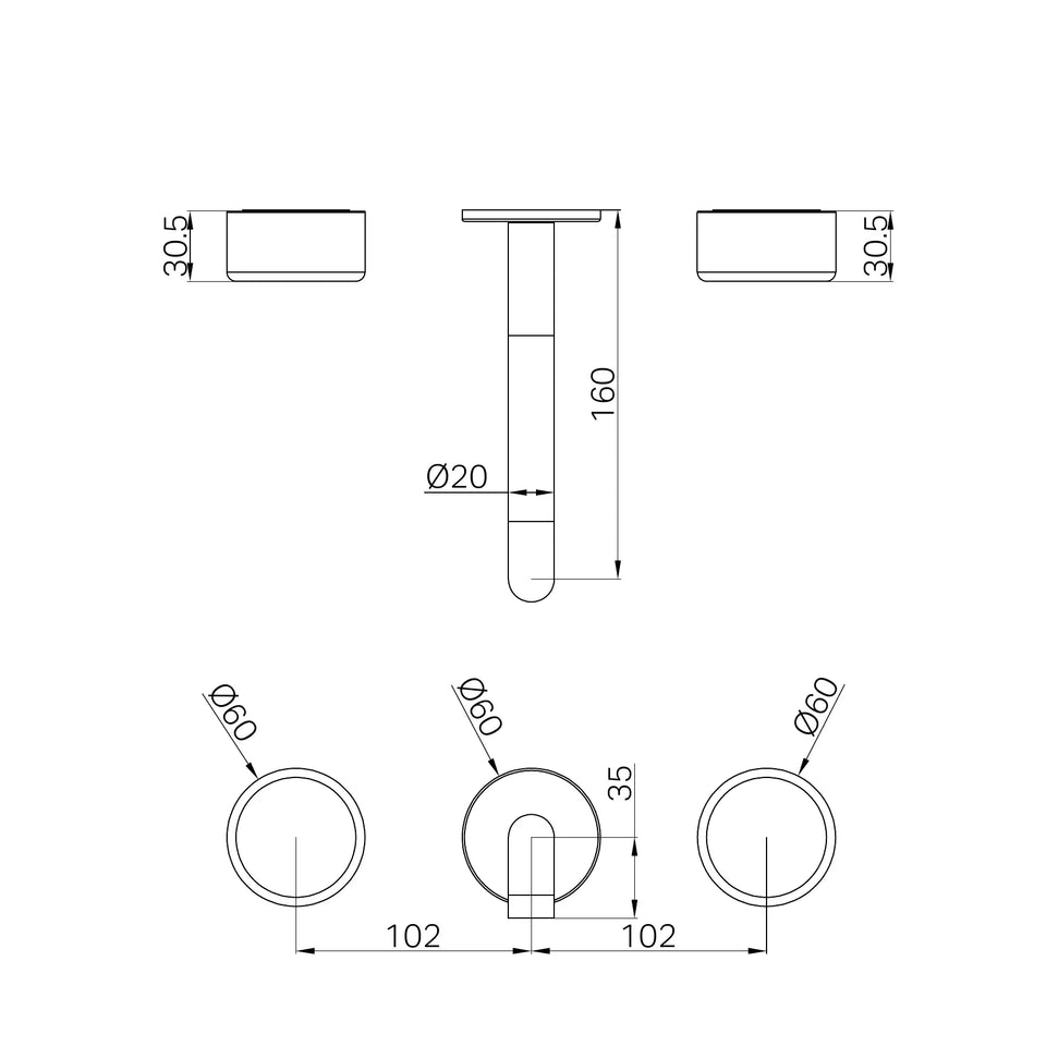 Nero Serenity Wall Basin Set Spout With Metal Handle Trim Kit Only