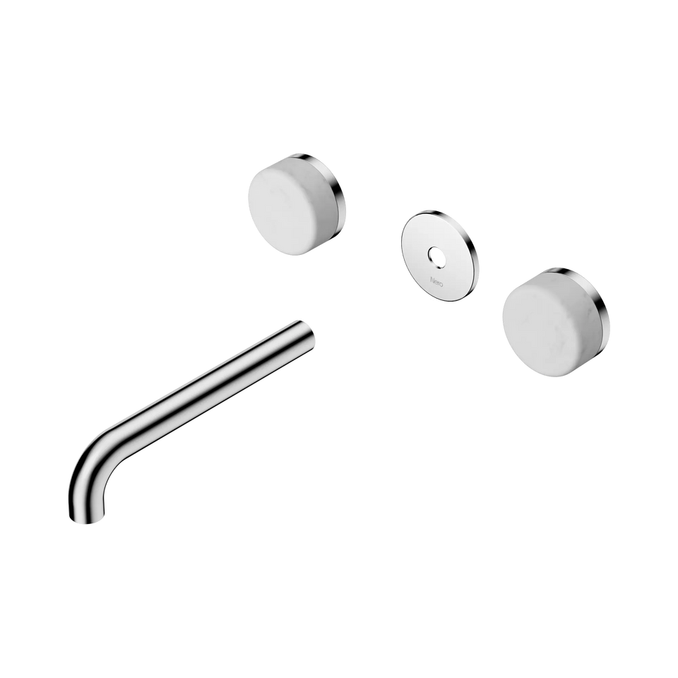 Nero Serenity Wall Basin Set Spout With Carrara Handle Trim Kit Only - Chrome / 185MM (24D080CH)