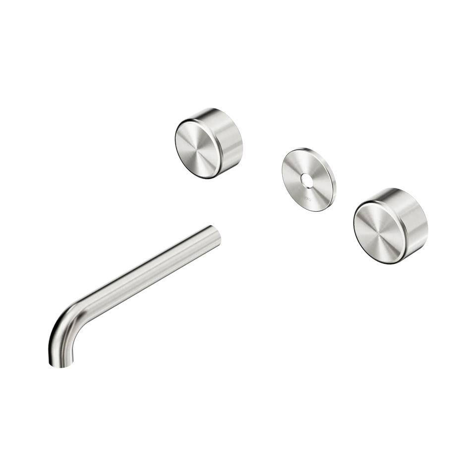 Nero Serenity Wall Basin Set Spout With Metal Handle Trim Kit Only - Brushed Nickel / 185MM (24D085BN)