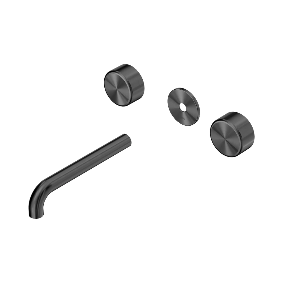 Nero Serenity Wall Basin Set 160/185/220mm Spout With Metal Handle Trim Kit Only Gun Metal