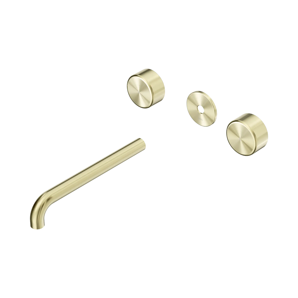 Nero Serenity Wall Basin Set 160/185/220mm Spout With Metal Handle Trim Kit Only Brushed Gold