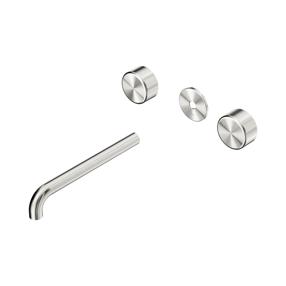 Nero Serenity Wall Basin Set Spout With Metal Handle Trim Kit Only - Brushed Nickel / 220MM (24D091BN)