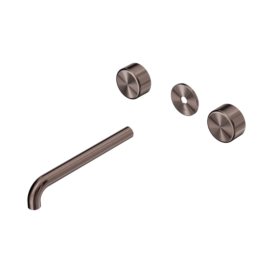 Nero Serenity Wall Basin Set Spout With Metal Handle Trim Kit Only - Brushed Bronze / 220MM (24D091BZ)