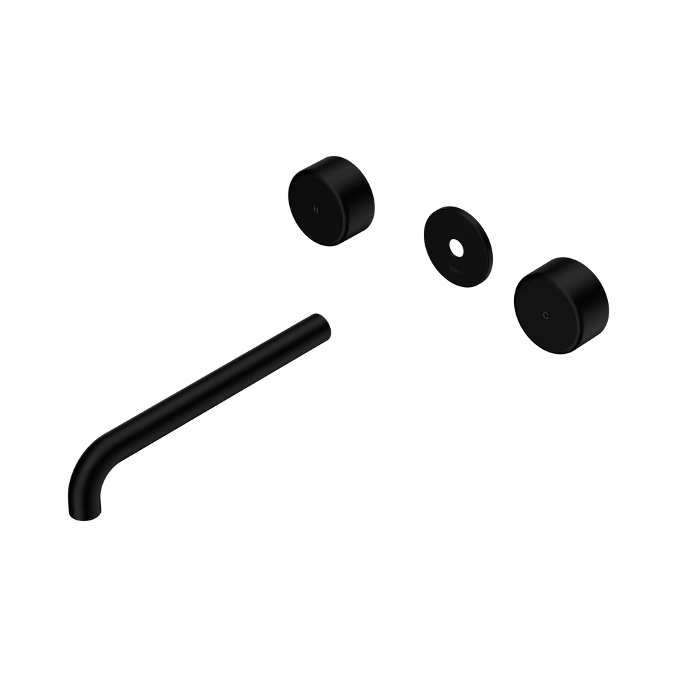 Nero Serenity Wall Basin Set 160/185/220mm Spout With Metal Handle Trim Kit Only Matte Black