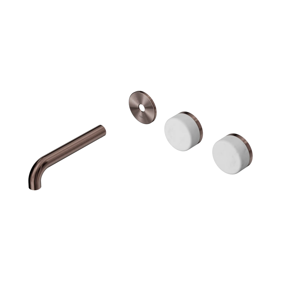 Nero Serenity Wall Basin/Bath Set Offset Spout With Carrara Handles Trim Kit Only