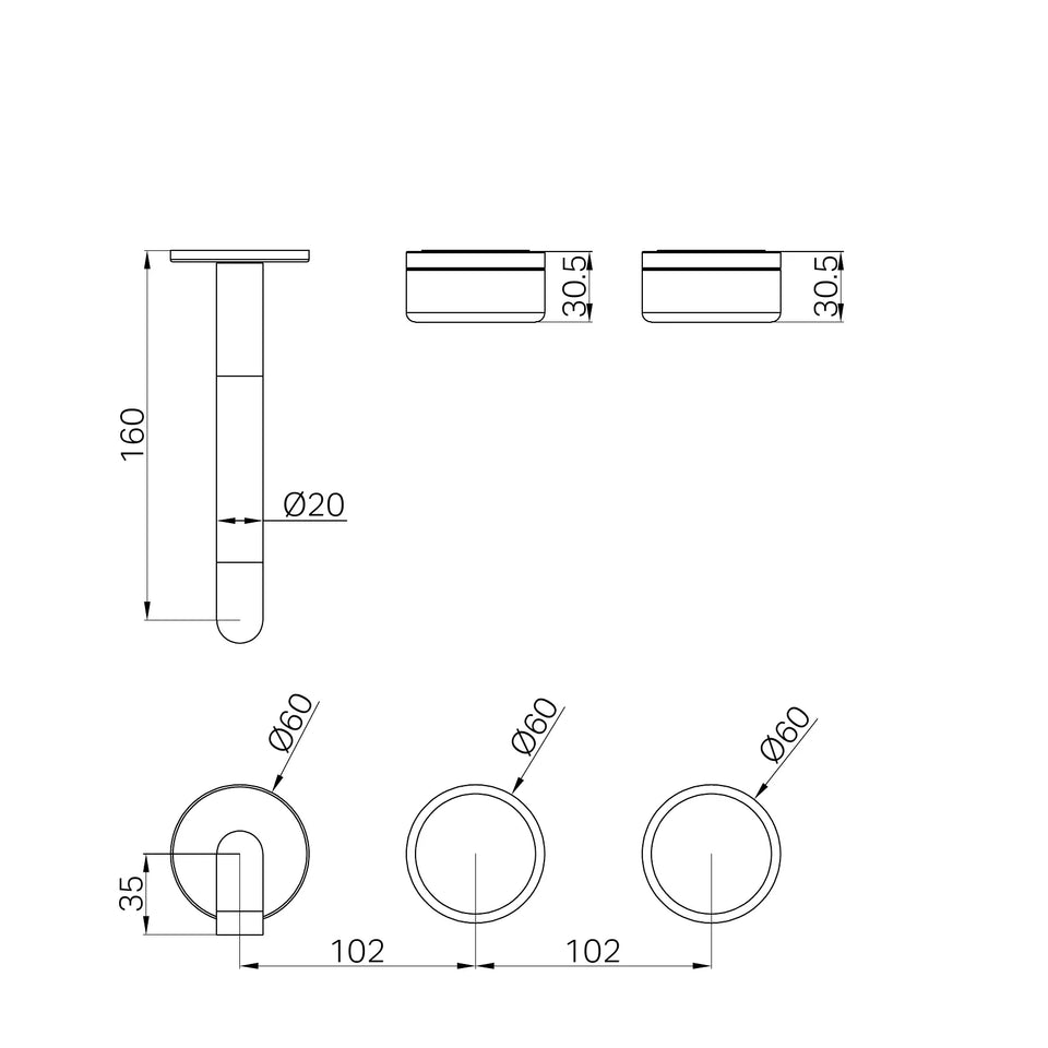 Nero Serenity Wall Basin/Bath Set Offset Spout With Carrara Handles Trim Kit Only