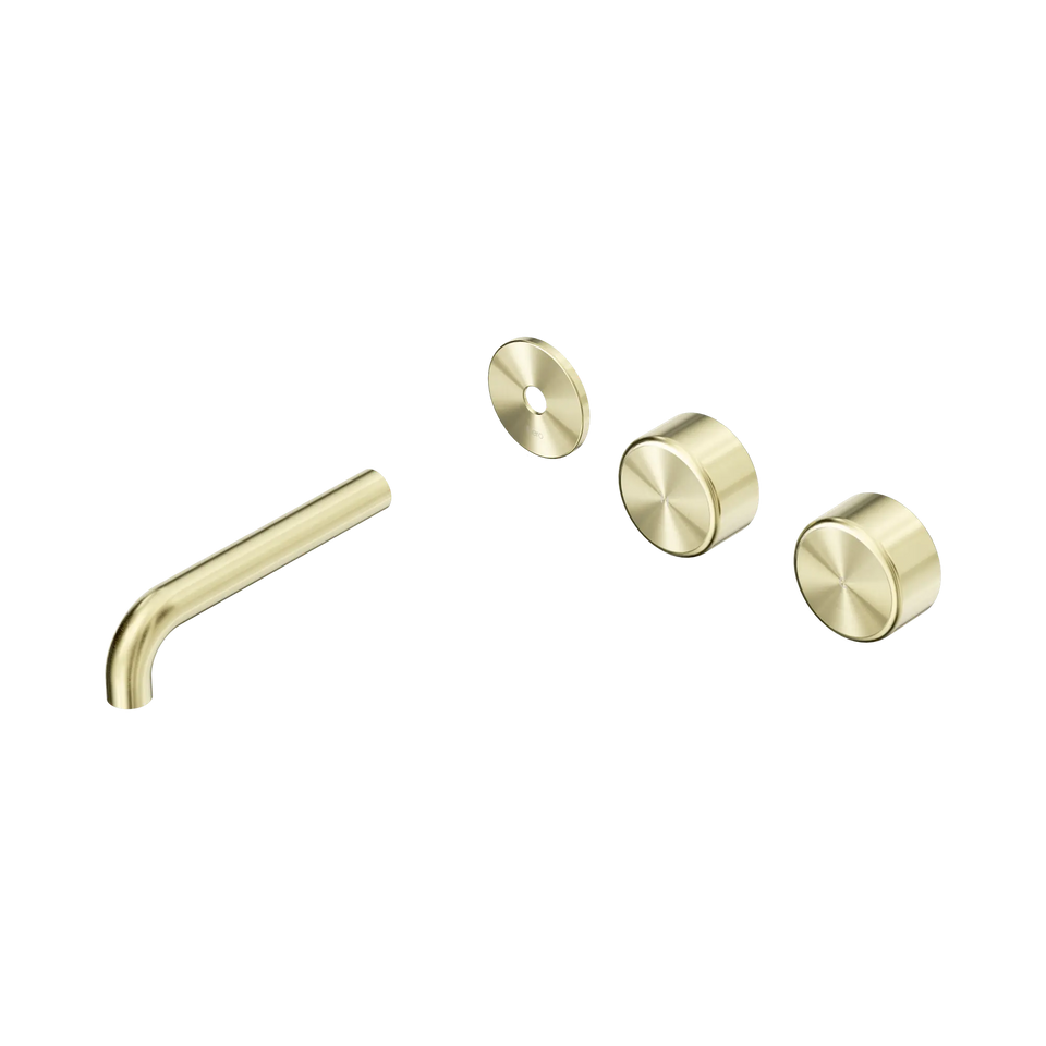 Nero Serenity Wall Basin/Bath Set Offset Spout With Metal Handles Trim Kit Only - Brushed Gold / 160MM (24D097BG)