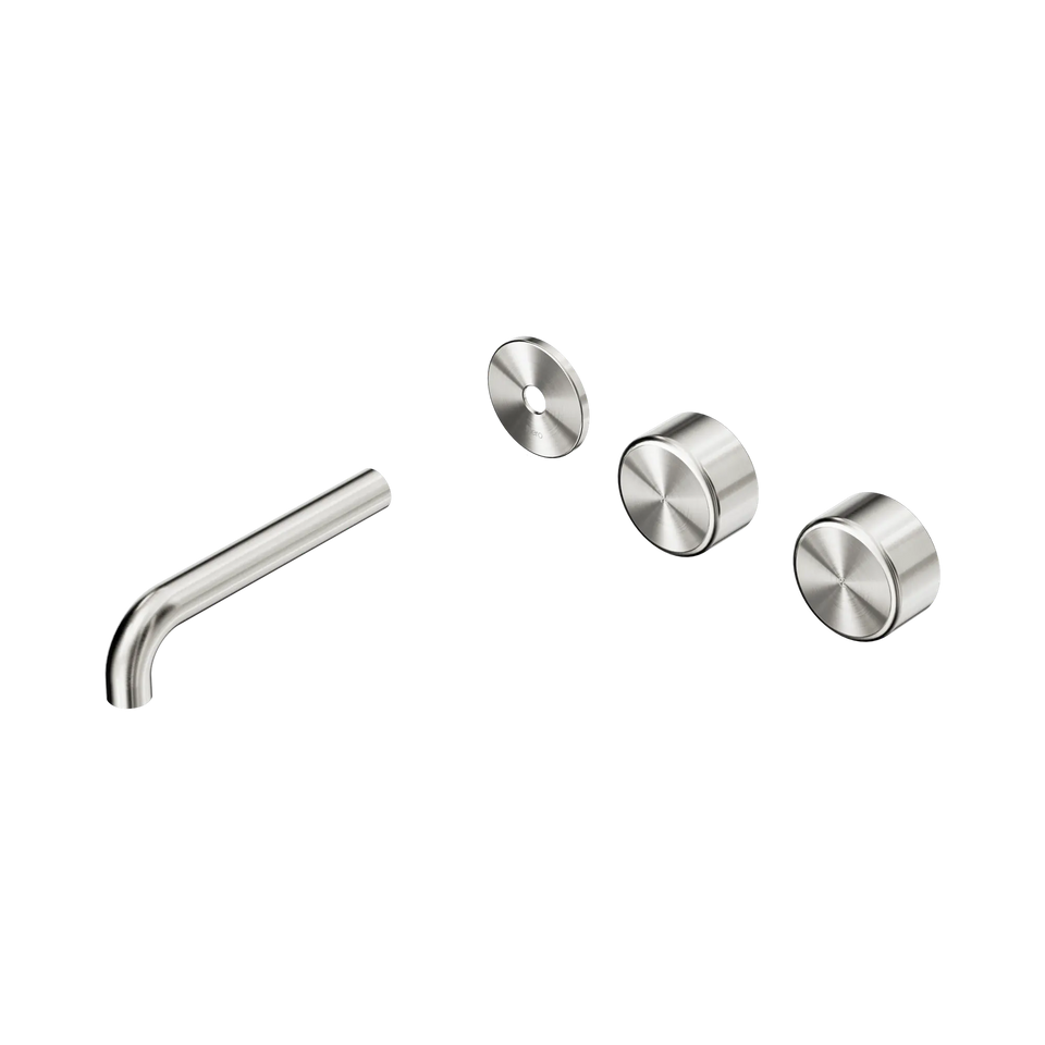Nero Serenity Wall Basin/Bath Set Offset Spout With Metal Handles Trim Kit Only - Brushed Nickel / 160MM (24D097BN)
