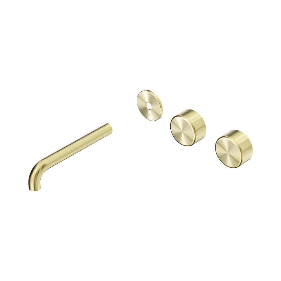 Nero Serenity Wall Basin/Bath Set Offset Spout With Metal Handles Trim Kit Only - Brushed Gold / 185MM (24D103BG)