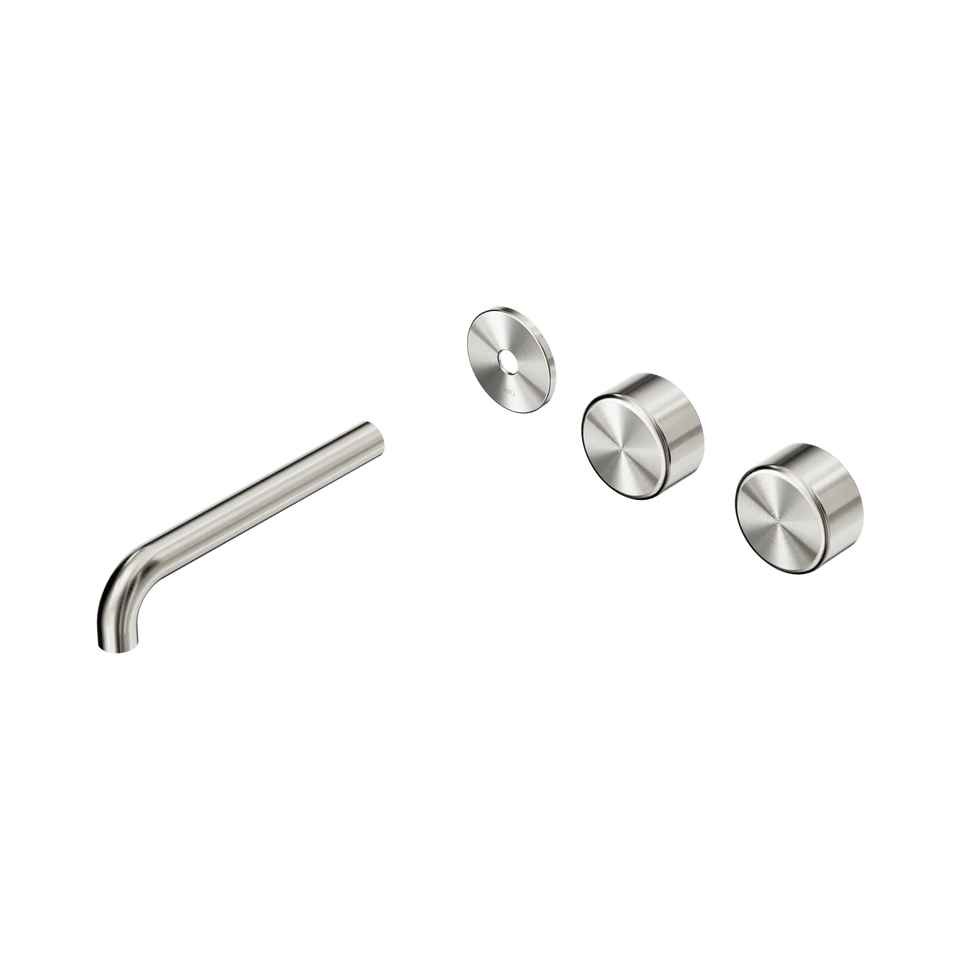 Nero Serenity Wall Basin/Bath Set Offset Spout With Metal Handles Trim Kit Only - Brushed Nickel / 185MM (24D103BN)