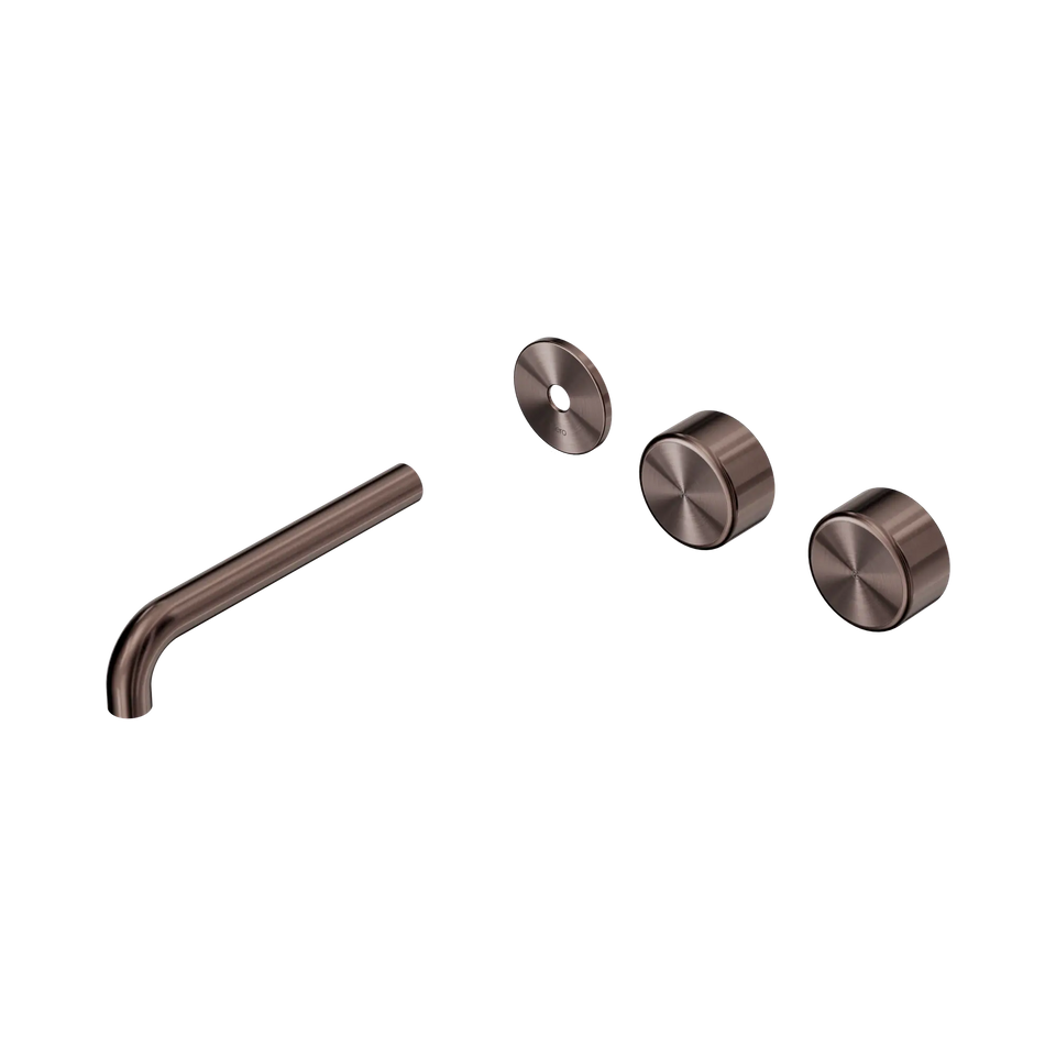 Nero Serenity Wall Basin/Bath Set Offset Spout With Metal Handles Trim Kit Only - Brushed Bronze / 185MM (24D103BZ)