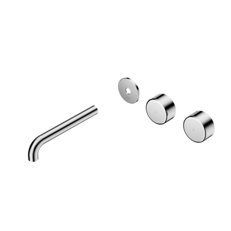 Nero Serenity Wall Basin/Bath Set 160/185/220mm Offset Spout With Arabescato Corchia Handles Trim Kit Only Chrome