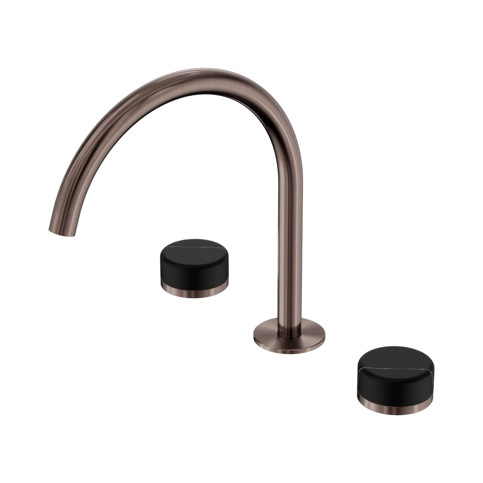 Nero Serenity Bath/Kitchen Set Arc Spout With Marquina Black Handle
