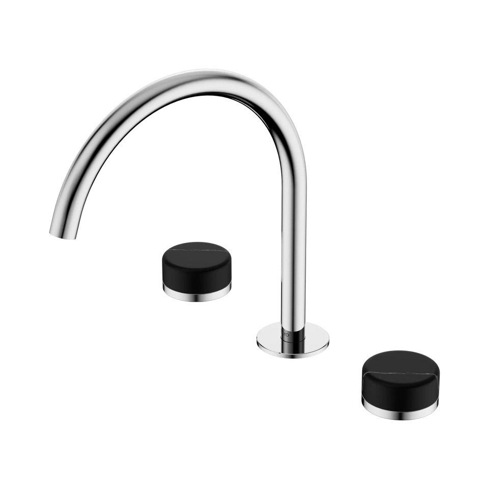 Nero Serenity Bath/Kitchen Set Arc Spout With Marquina Black Handle - Chrome (24D118CH)
