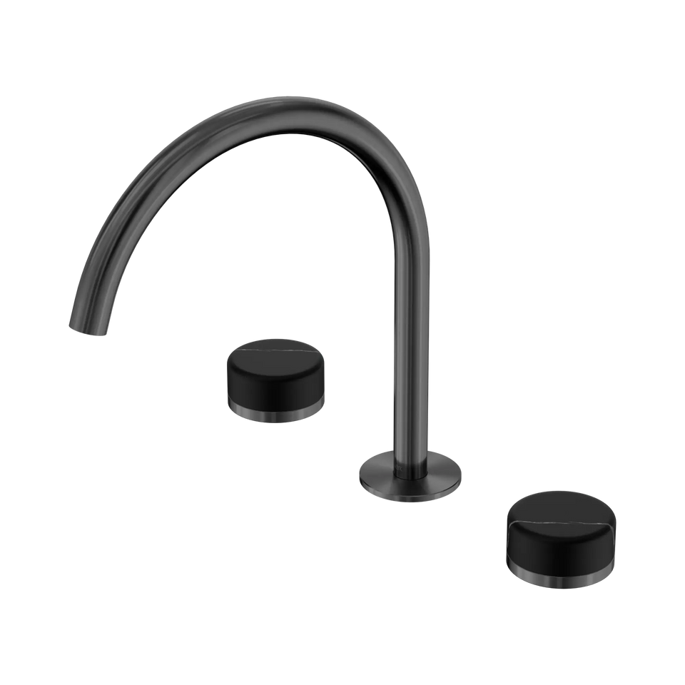 Nero Serenity Bath/Kitchen Set Arc Spout With Marquina Black Handle - Gun Metal (24D118GM)