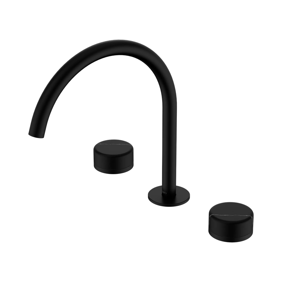 Nero Serenity Bath/Kitchen Set Arc Spout With Marquina Black Handle - Matte Black (24D118MB)