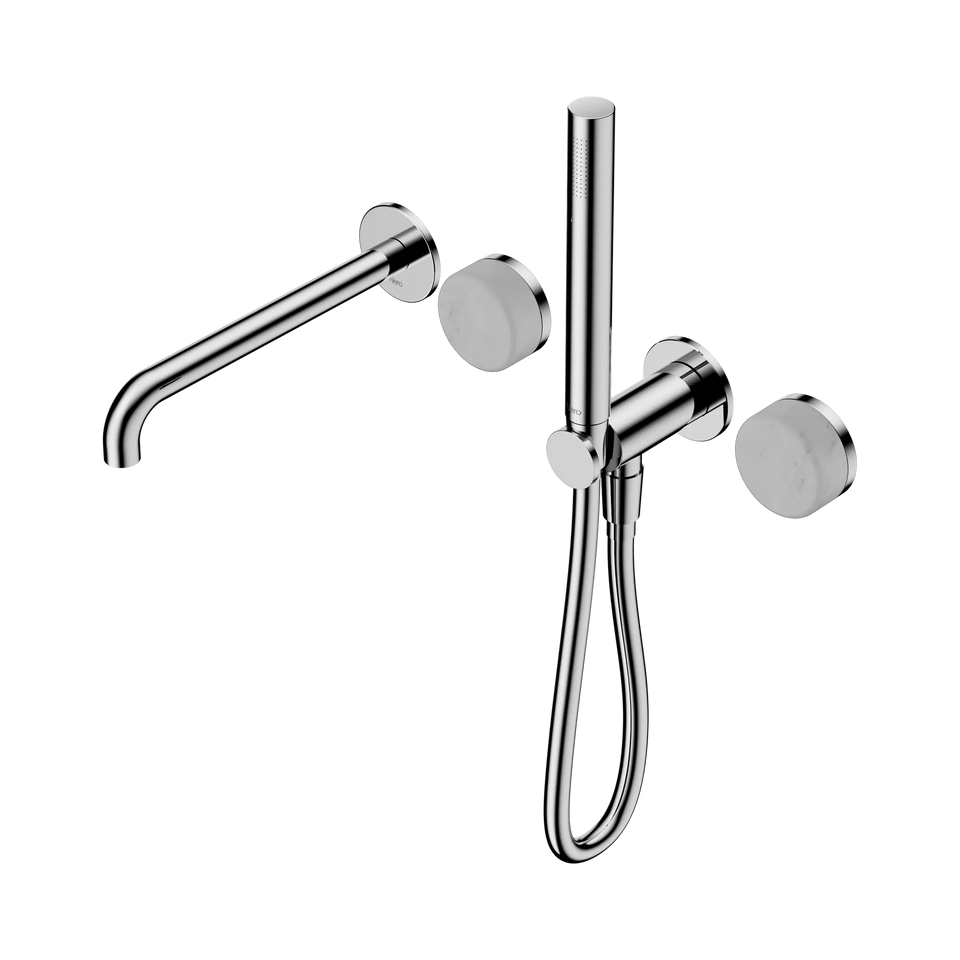 Nero Serenity Progressive Shower System With Spout With Carrara Handle And Slim Shower - Chrome (24E007CH)