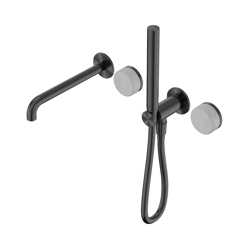 Nero Serenity Progressive Shower System With Spout With Carrara Handle And Slim Shower - Gun Metal (24E007GM)