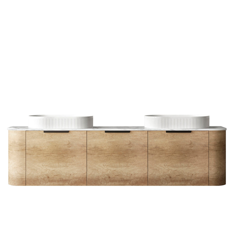 Otti Bondi Wall Hung Curve Vanity - Natural Oak