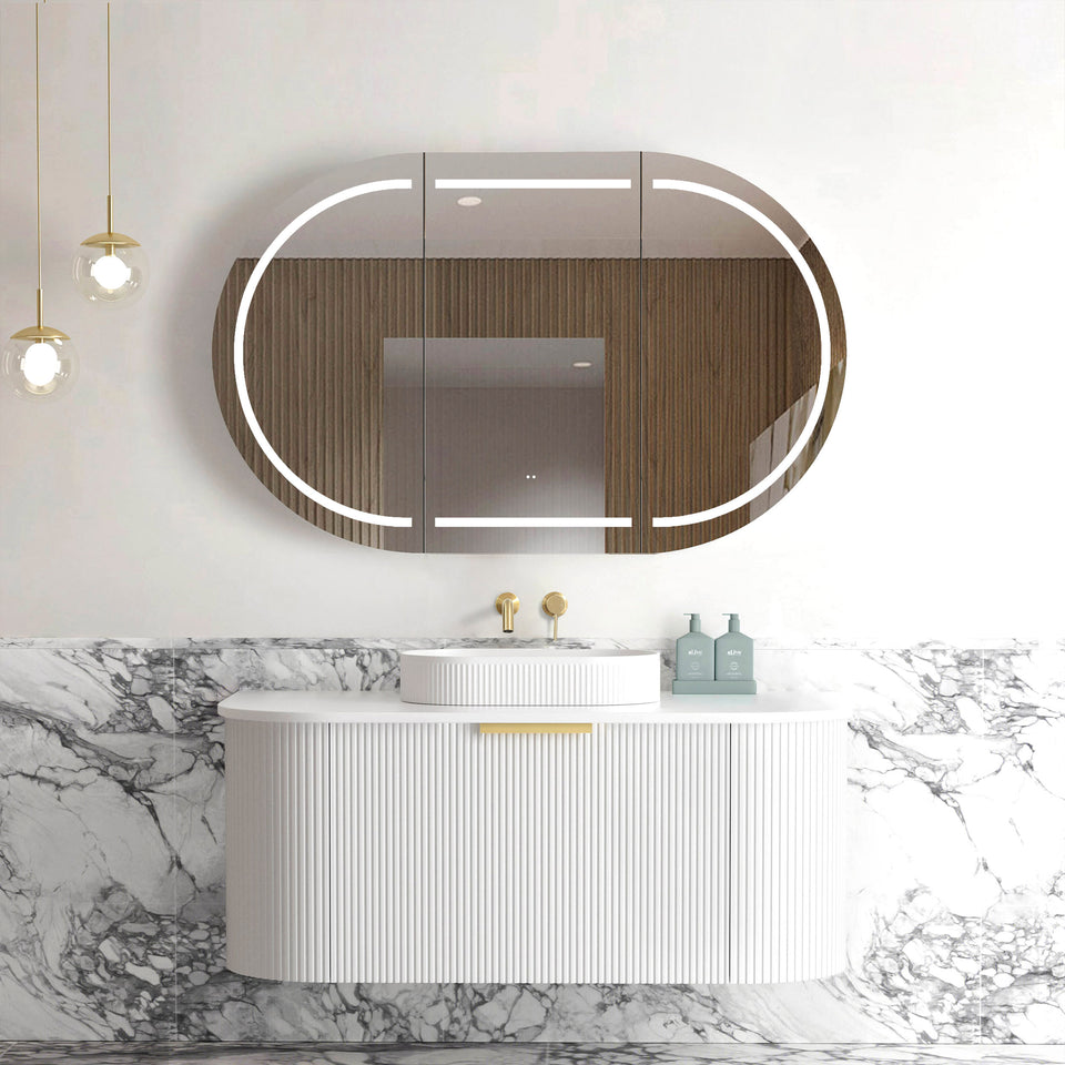 Otti Bondi White Fluted Wall Hung Vanity