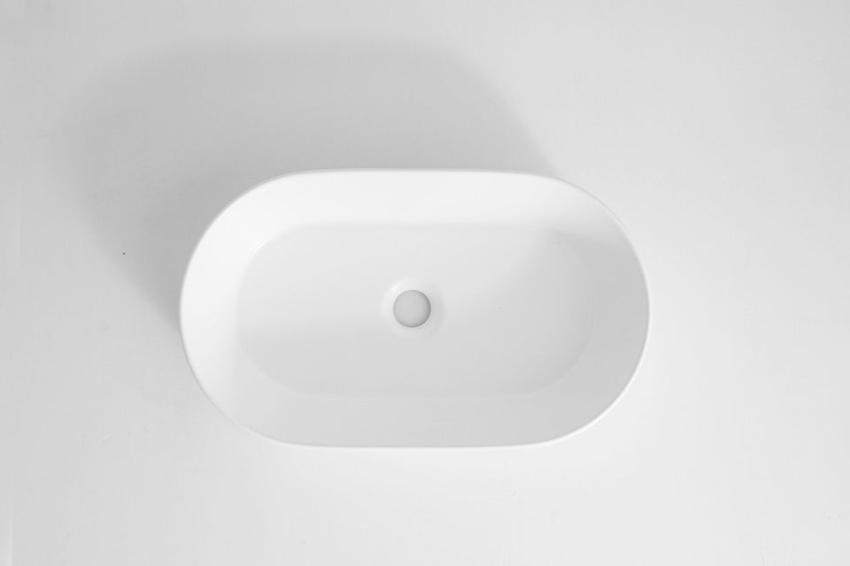 Todi Fluted Pill Oval Rounded Ceramic Basin