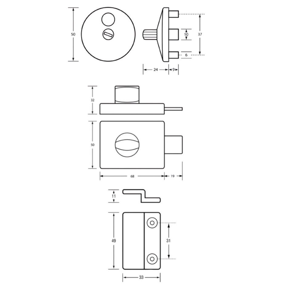 300_LOCK_ANMB | 300 Series Lock & Indicator Set in Antimicrobial