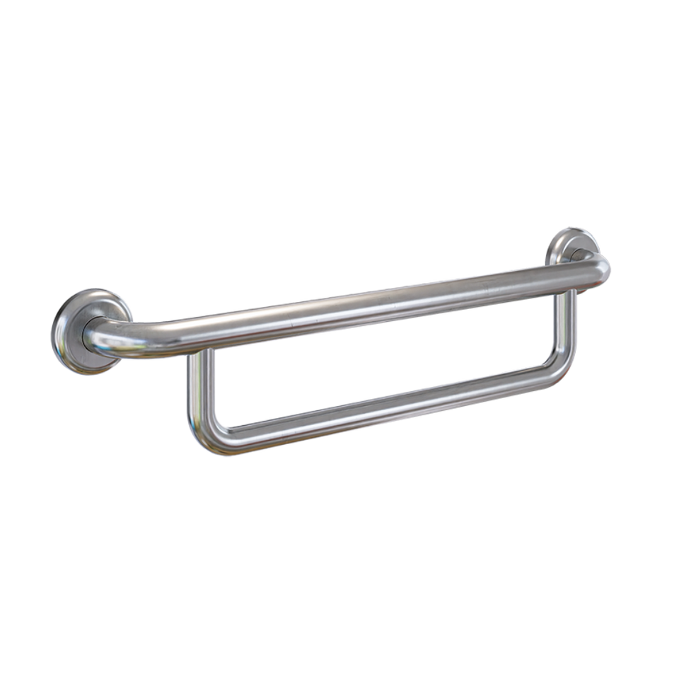 MLR339T_SS | Combined 600mm Grab Rail & 500mm Towel Rail in Satin Stainless Steel