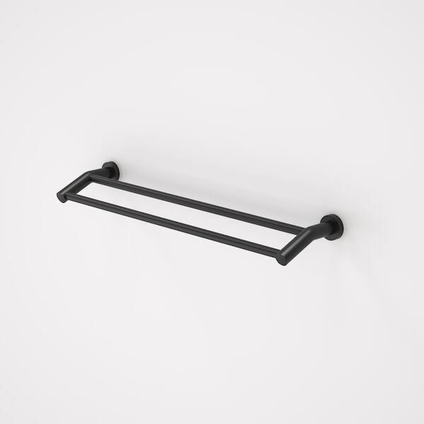 Caroma Cosmo Metal Double Towel Rail - Matte Black / 630mm (306129B)