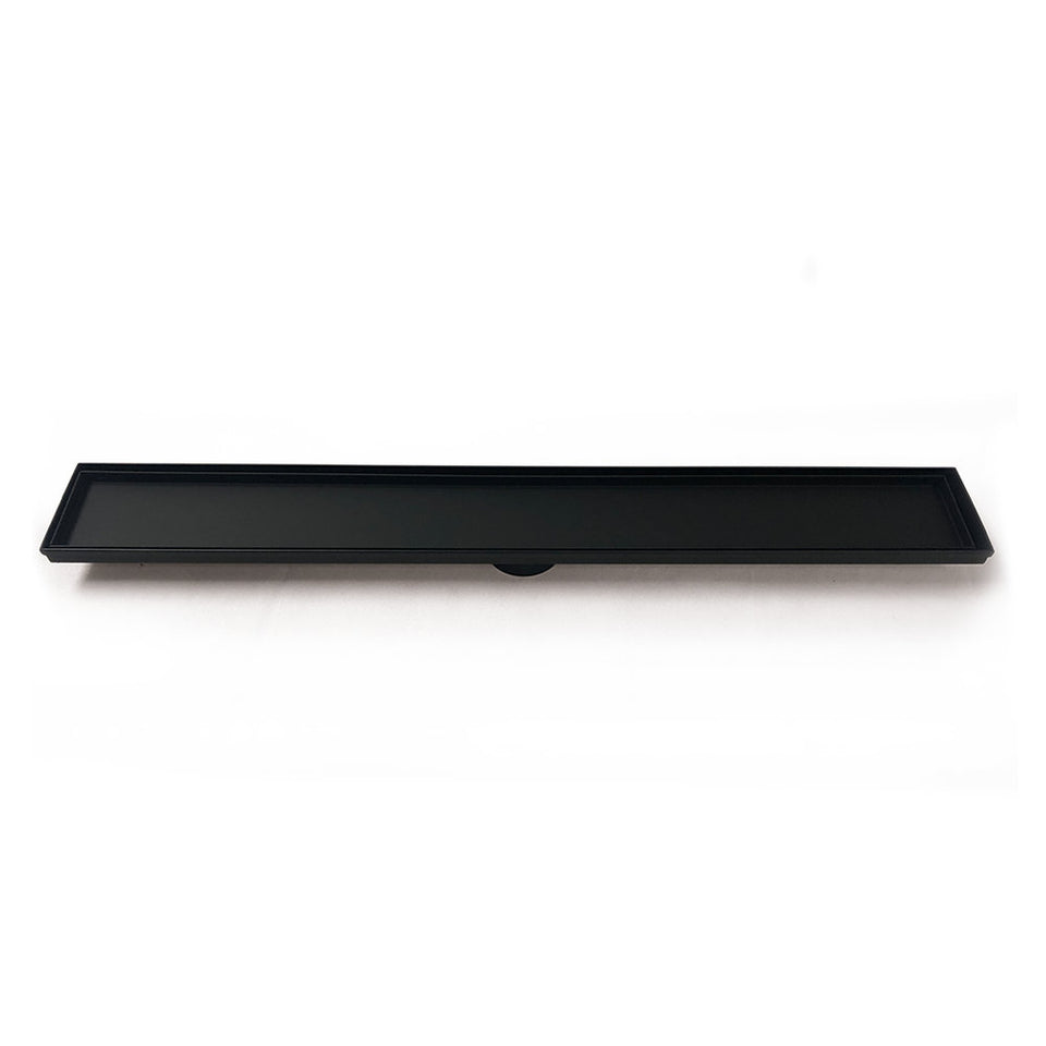 Radiant Linear Tile Insert Floor Grate (Matt Black) 100mm x 600mm (74mm Outlet) (316-BLK-RGL-600-74)