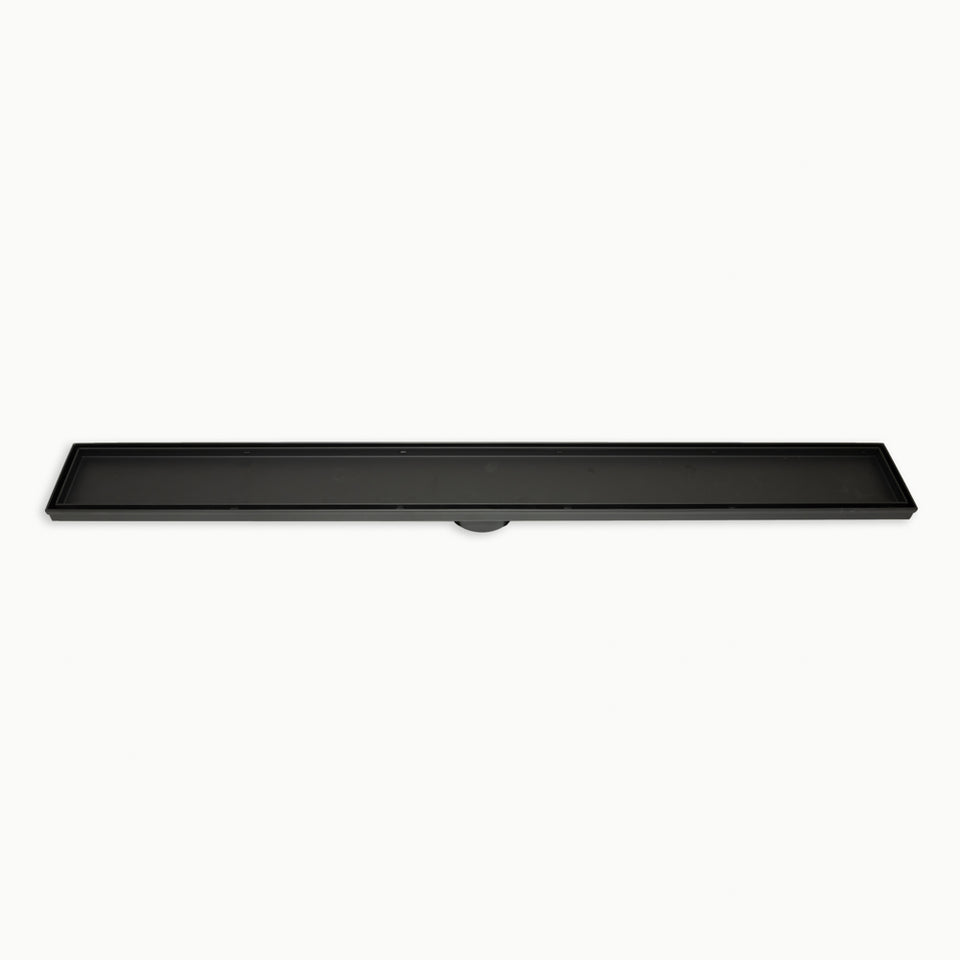 Radiant Linear Tile Insert Floor Grate (Matt Black) 100mm x 900mm (38mm Outlet) (316-BLK-RGL-900-38)