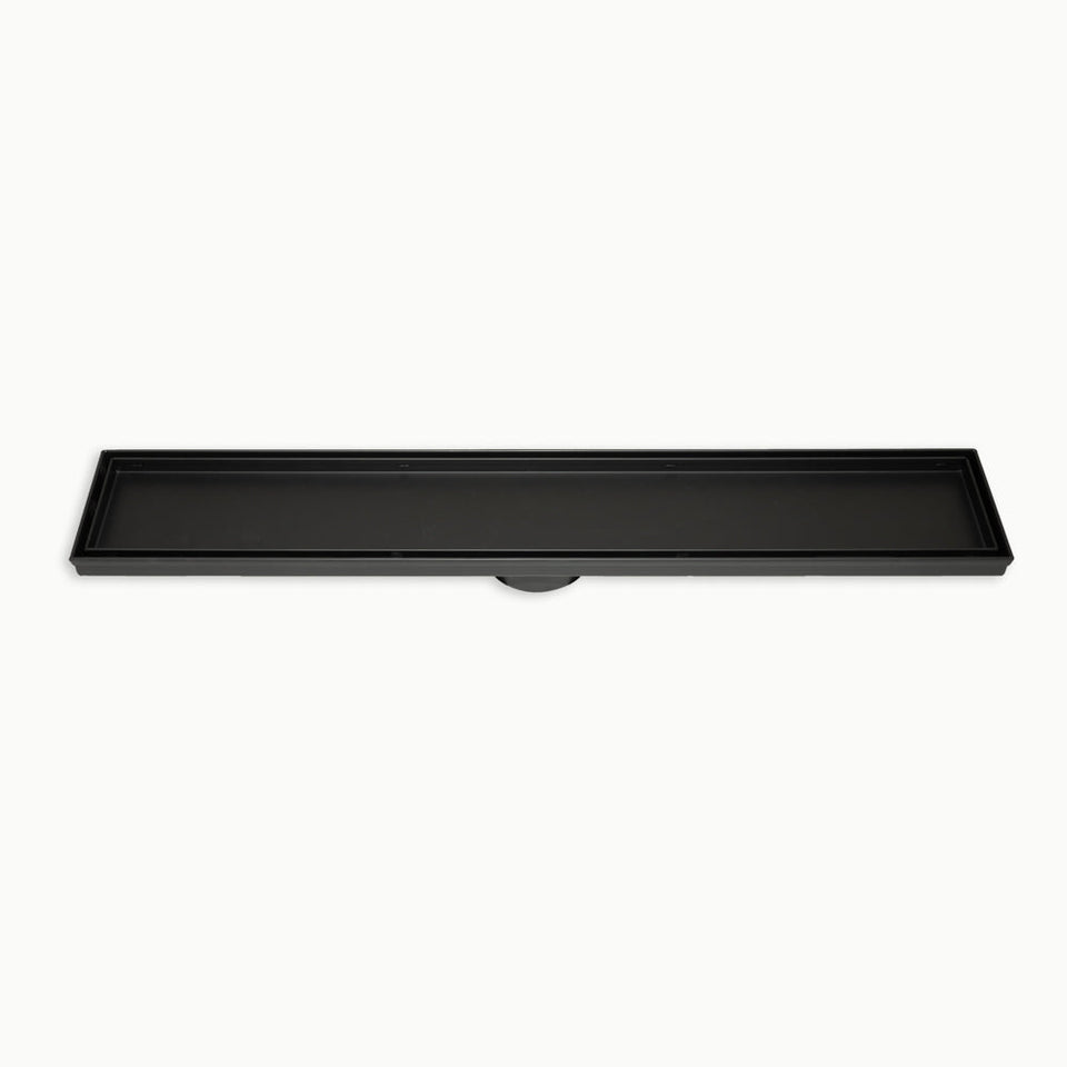 Radiant Linear Tile Insert Floor Grate - Matt Black / 100x700mm / 74mm (316-BLK-RGL-700-74)